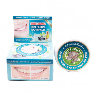 Отбеливающая зубная паста с бамбуковым углем Binturong, 33г